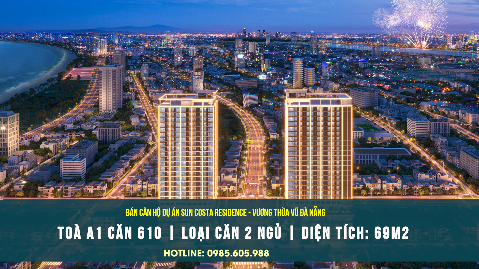 Thông tin căn hộ 6.10 Toà A1 dự án Sun Costa Residences ( Sun Vương Thừa Vũ ) Đà Nẵng 2025