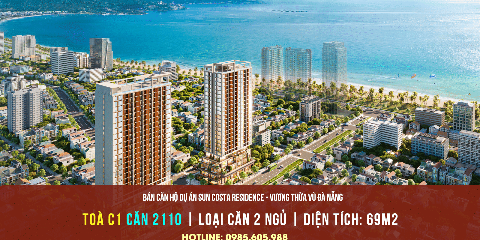 Thông tin bán căn hộ 2110 Toà C1 dự án Sun Costa Residences ( Sun Vương Thừa Vũ ) Đà Nẵng 2025