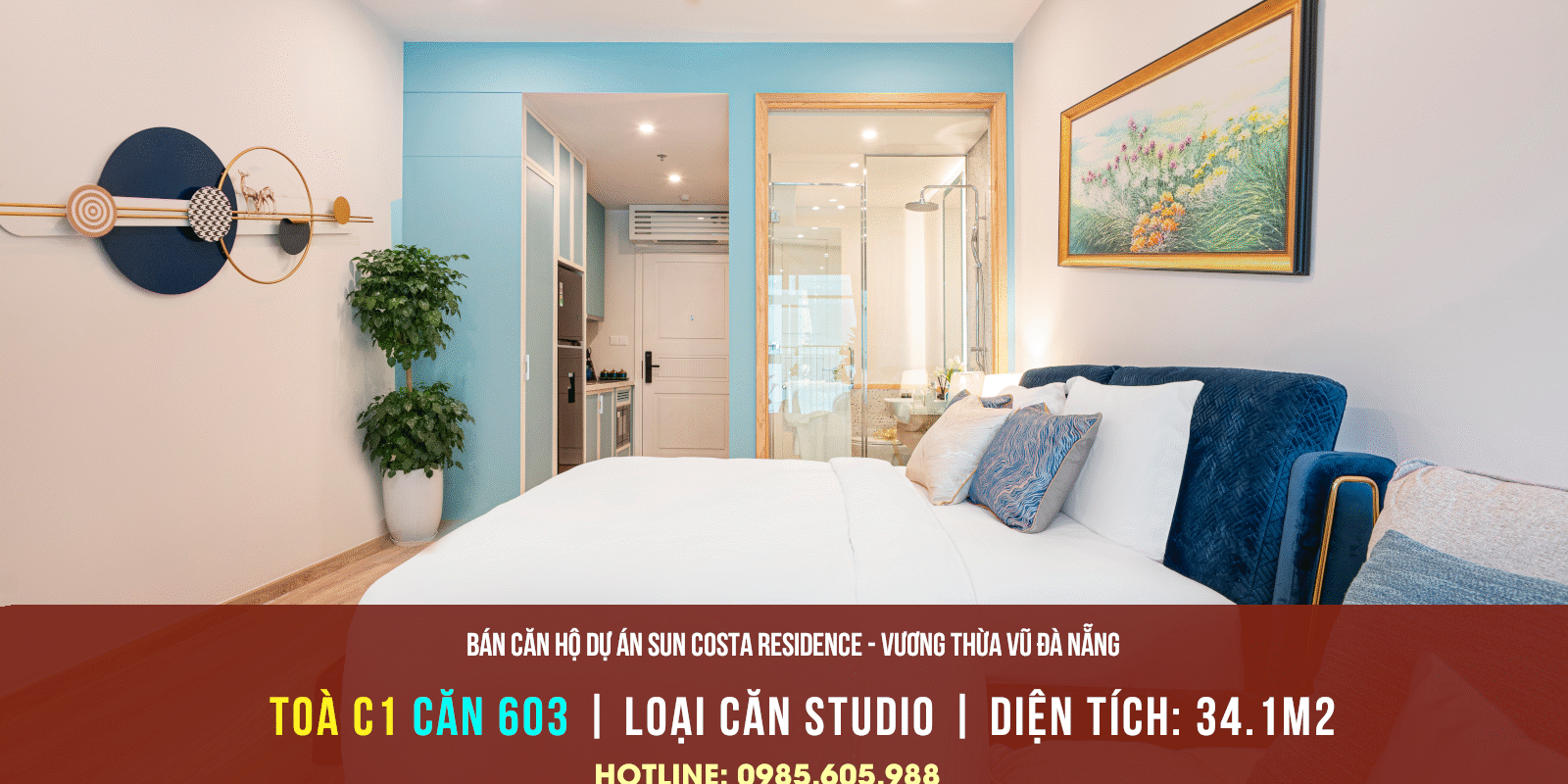 Thông tin bán căn hộ Studio C1 0603 dự án Sun Costa Residences ( Sun Vương Thừa Vũ ) Đà Nẵng 2025