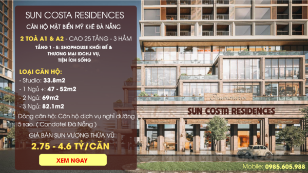 Thông tin dự án Sun Costa Residences ( căn hộ Sun Group Vương Thừa Vũ ) 2025
