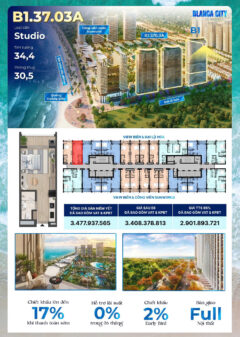 Bán căn Studio Sun Blanca Vũng Tàu Toà B1 căn B1.37.03a. LH: 0985.605.988