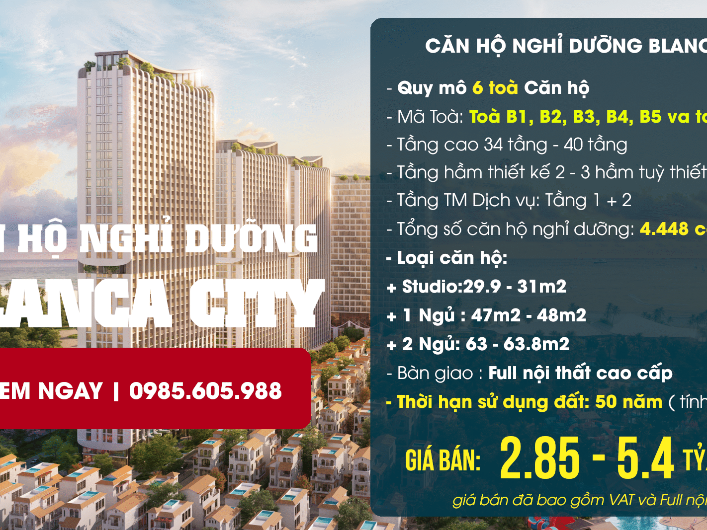 Căn hộ nghỉ dưỡng Blanca City Vũng Tàu 2025