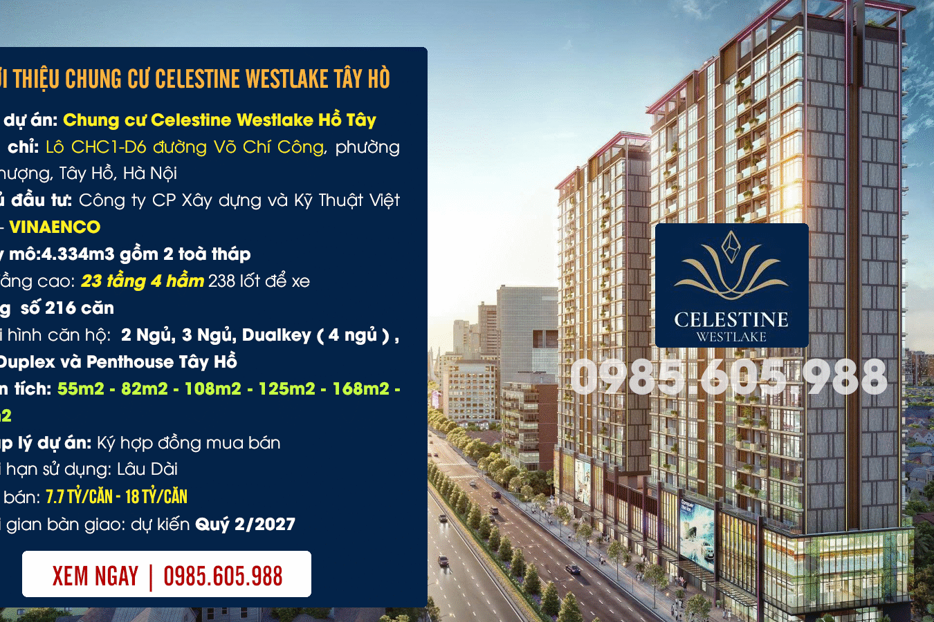Giới thiệu chung cư Celestine Westlakd Tây Hồ Hà Nôi | 0985.605.988 Giới thiệu chung cư Celestine Westlakd Tây Hồ Hà Nôi | 0985.605.988