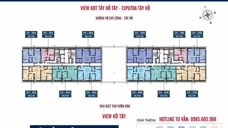Mặt bằng căn hộ Celestine WestLake Tây Hồ Hà Nội 2025 | TẦNG 4