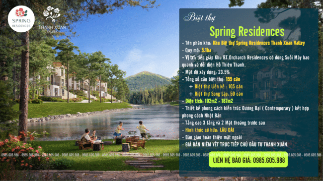 Khu Biệt thự Spring Residences Thanh Xuân Valley Bim Group