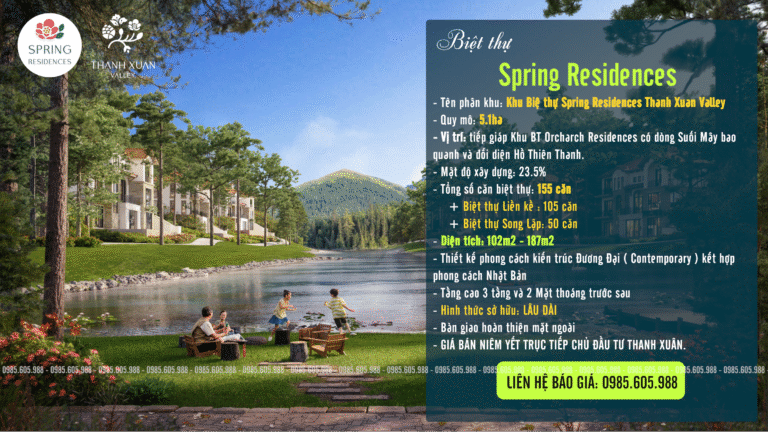 Khu Biệt thự Spring Residences Thanh Xuân Valley Bim Group Khu Biệt thự Spring Residences Thanh Xuân Valley Bim Group