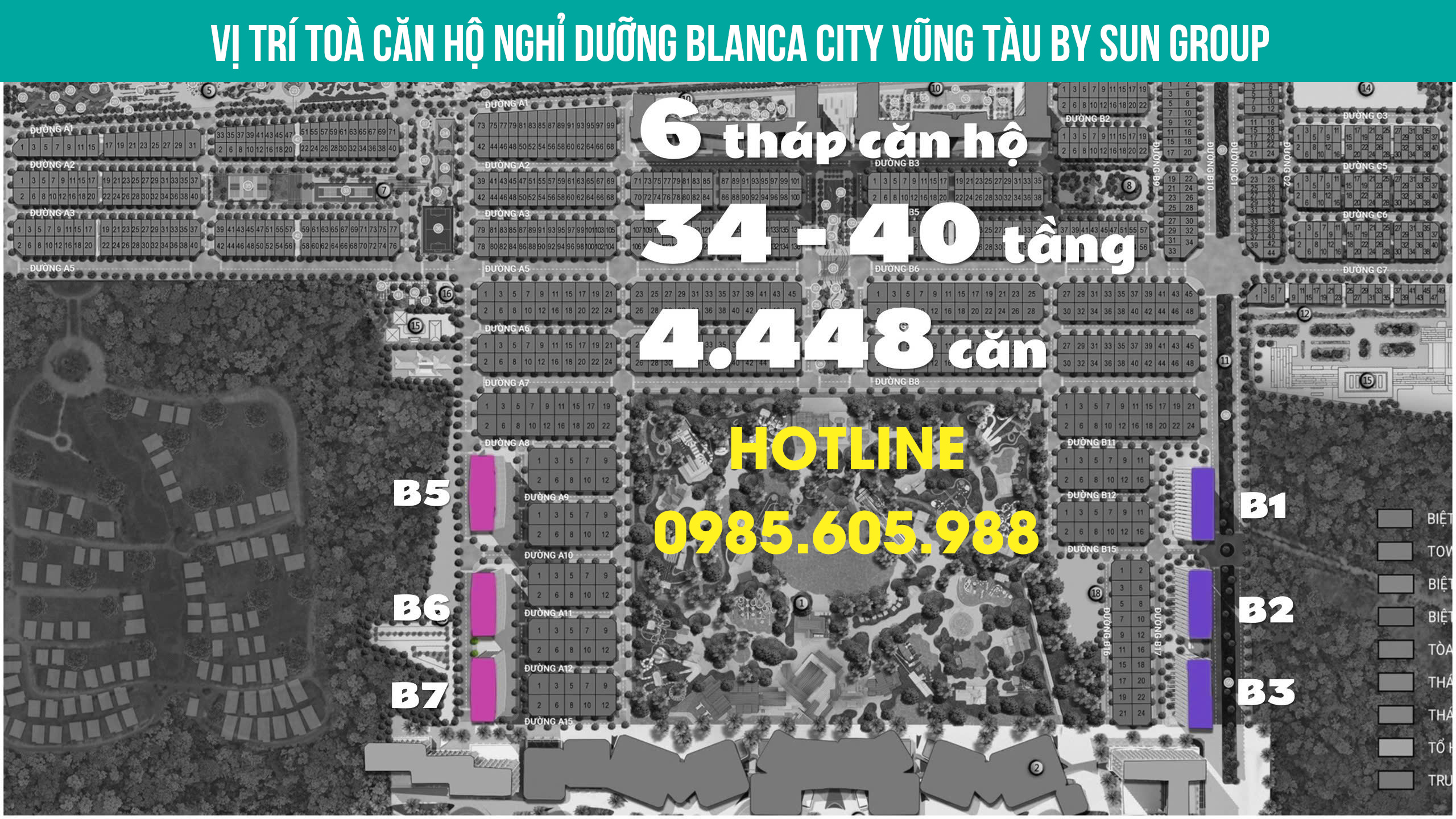Vị trí dự án căn hộ nghỉ dưỡng Blanca City Vũng Tàu gồm Toà B1, B2, B3 và B4, B5 và toà B6 Vị trí dự án căn hộ nghỉ dưỡng Blanca City Vũng Tàu gồm Toà B1, B2, B3 và B4, B5 và toà B6