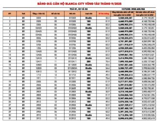 Bảng giá căn hộ Sun Blanca City Vũng Tàu cập nhật 01/09/2025