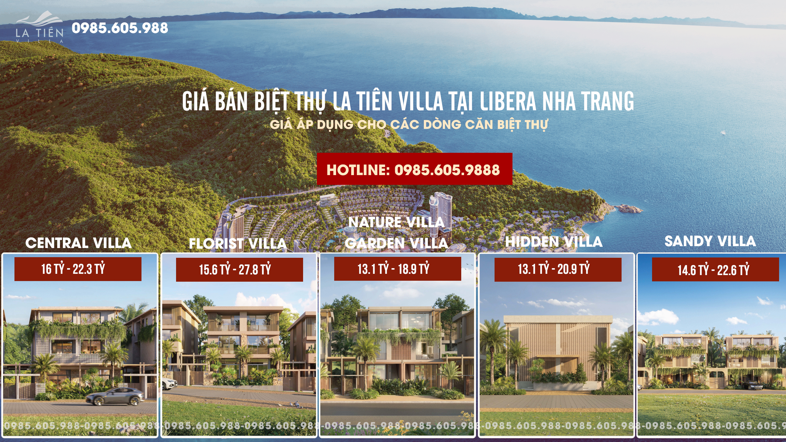 Giá bán biệt thự Nha Trang La Tiên Villa tại Libera Nha Trang 2025