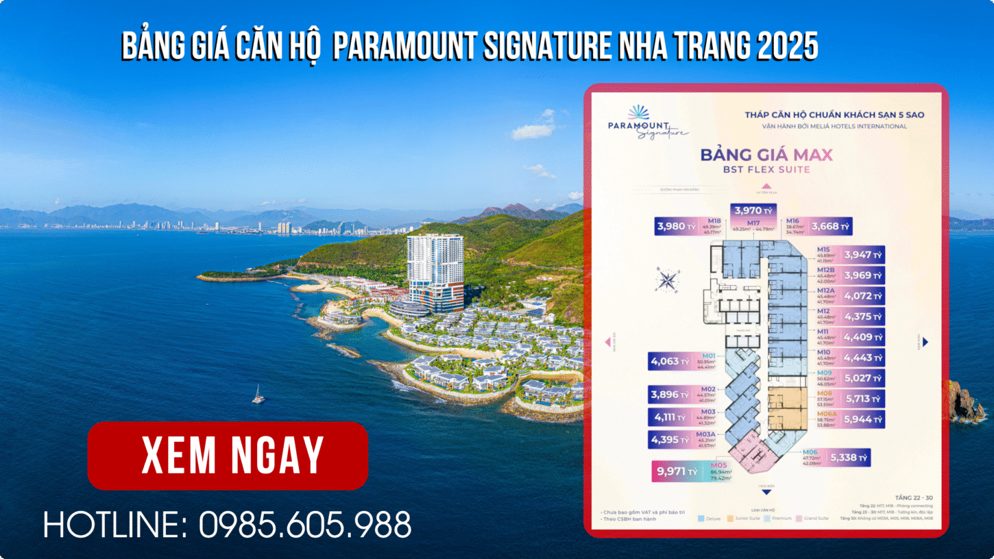 Bảng giá căn hộ Paramount Signature Libera Nha Trang 2025 Bảng giá căn hộ Paramount Signature Libera Nha Trang 2025