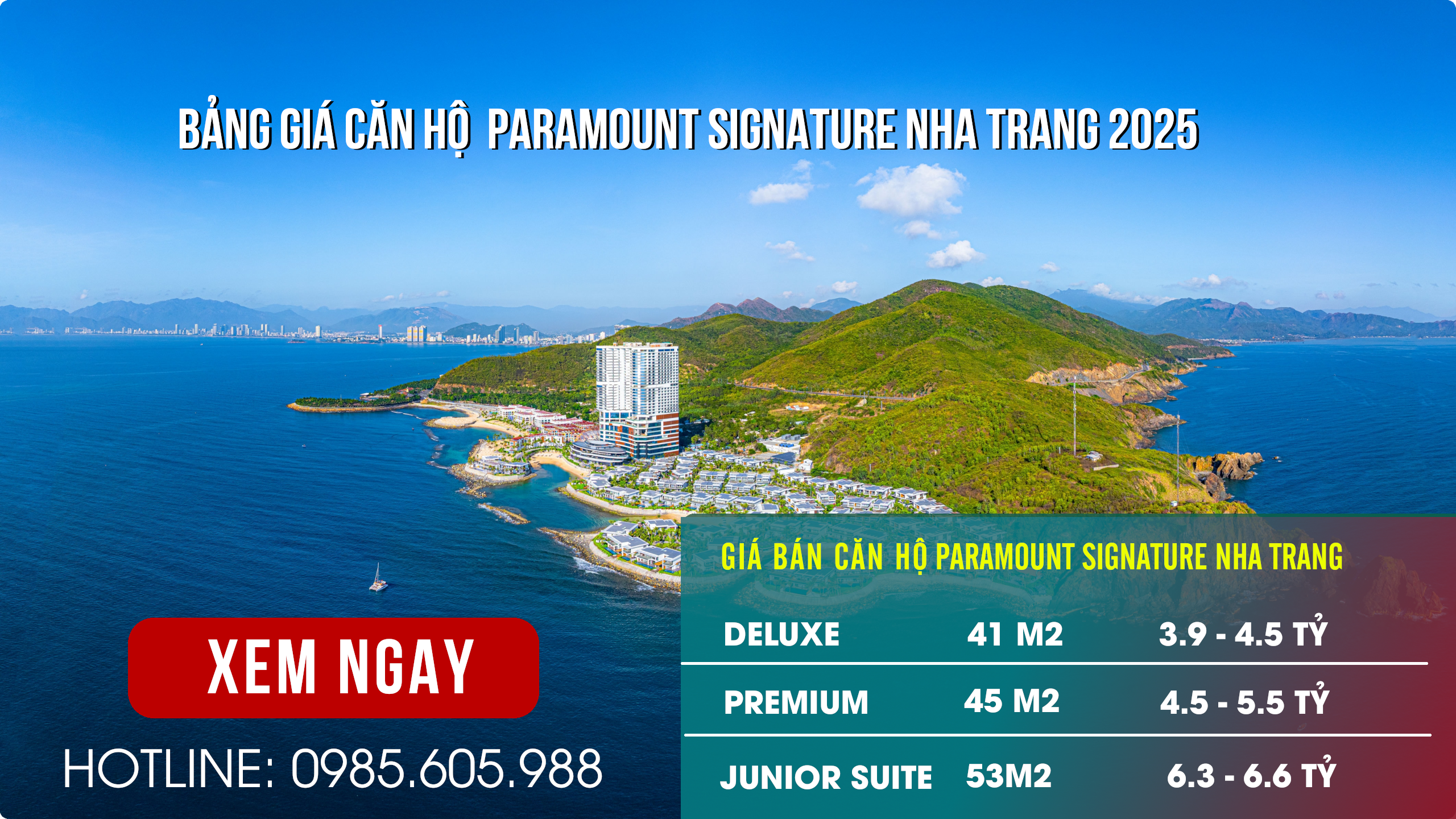 Bảng giá căn hộ Paramount Signature Libera Nha Trang 2025