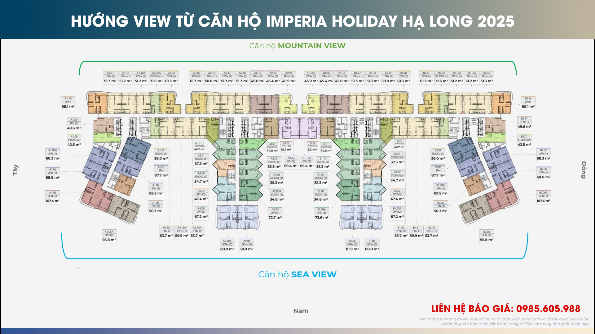 Mặt bằng hướng view căn hộ Imperia Hạ Long Mik group 2025 Mặt bằng hướng view căn hộ Imperia Hạ Long Mik group 2025