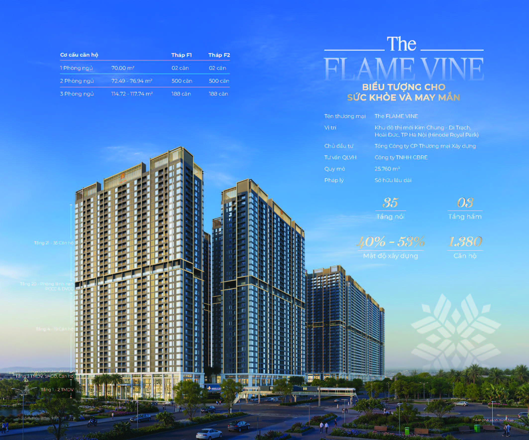 Giới thiệu chung cư HH3 Hinode Hoài Đức The Flame Vine