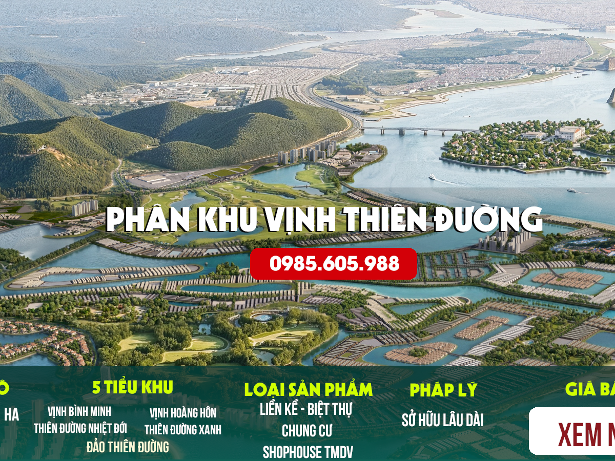 Phân khu Vịnh Thiên Đường Vinhomes Hạ Long Xanh
