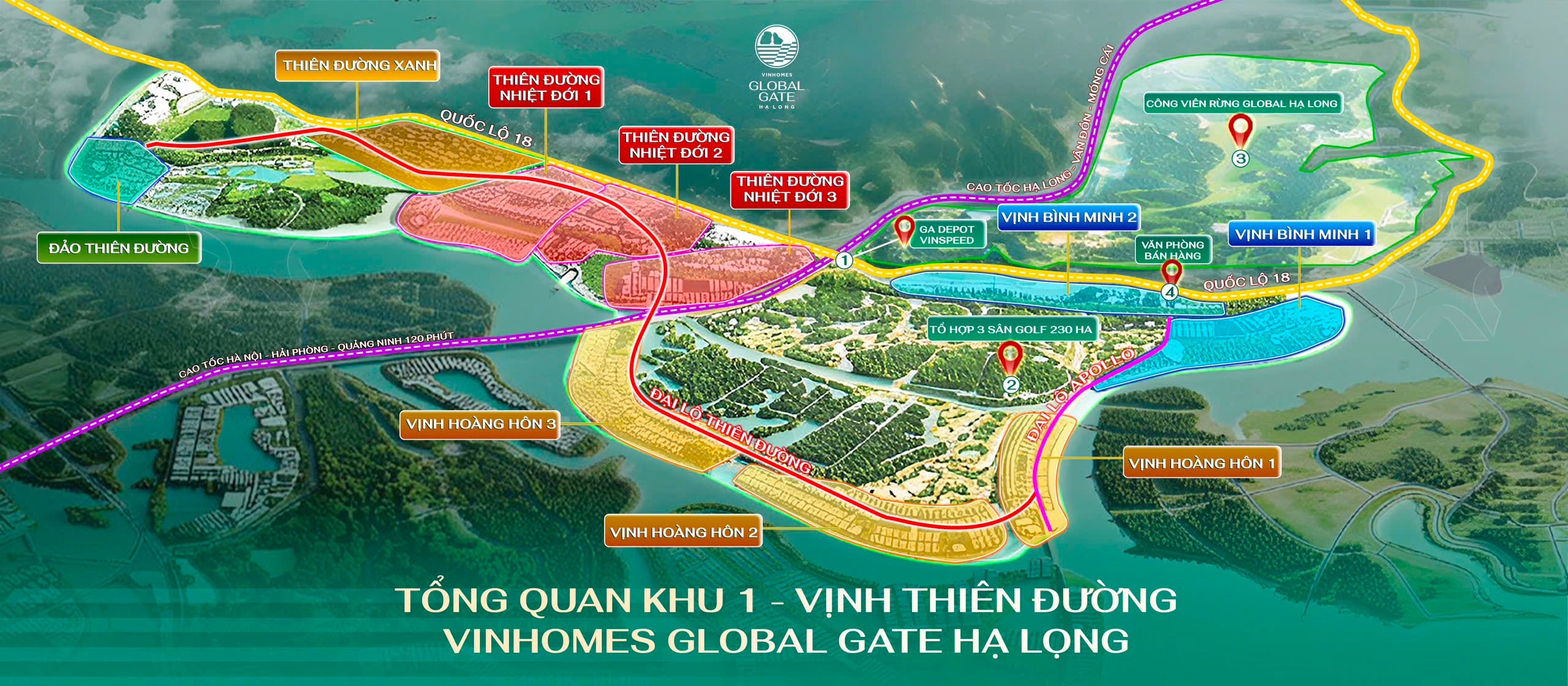 Tổng mặt bằng phân khu Châu Mỹ tại Vinhomes Hạ Long Xanh 2026
