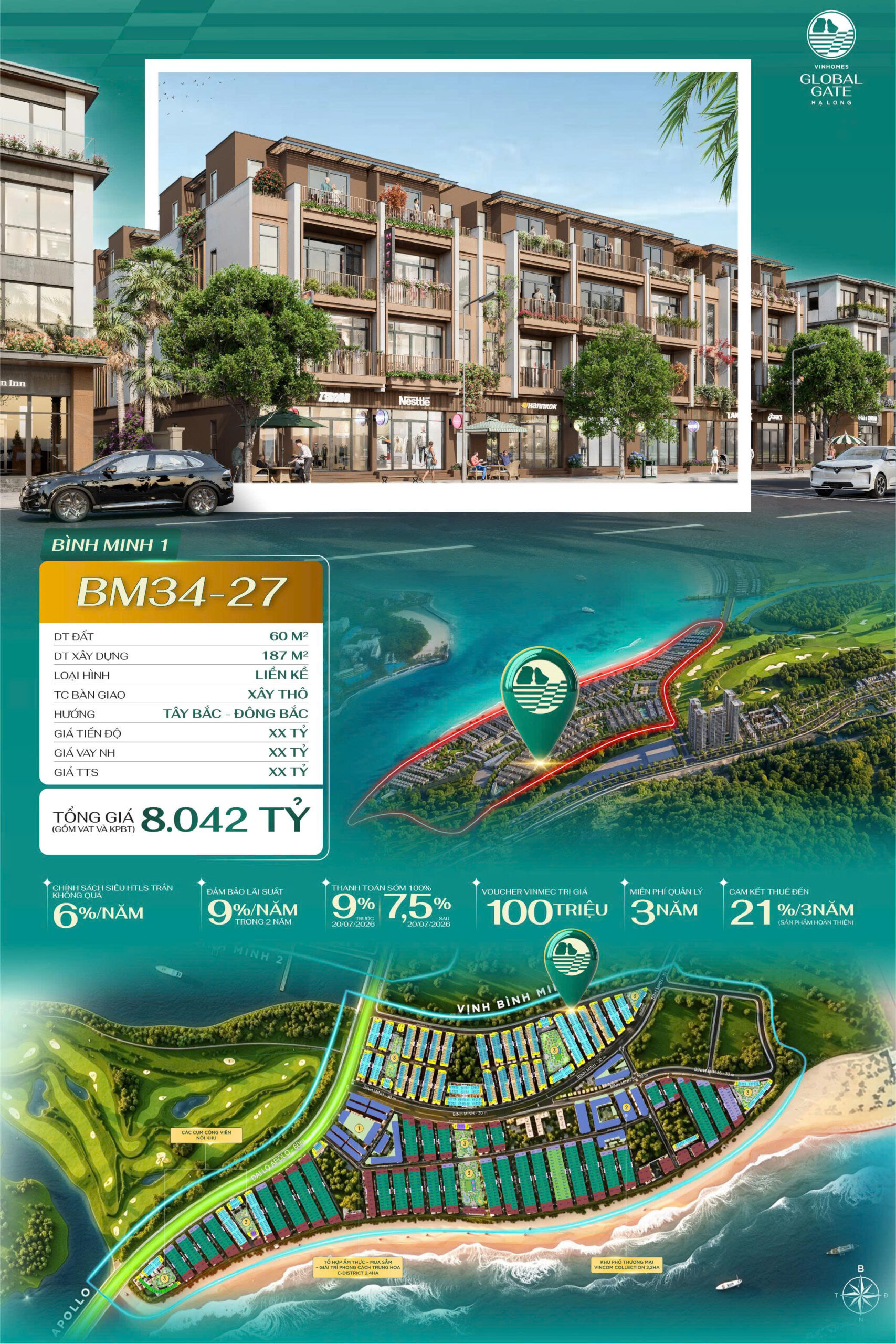 GIÁ BÁN VỊNH BÌNH MINH MÃ CĂN LIỀN KỀ BM34-27 | HẠ LONG XANH