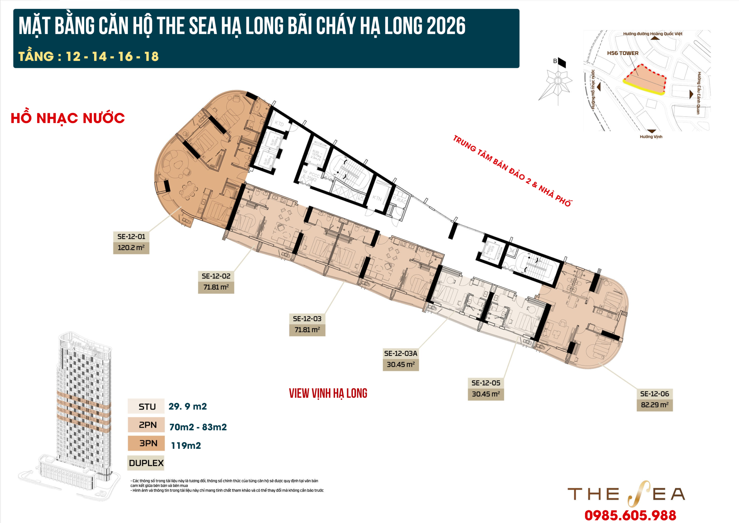 Mặt bằng căn hộ The Sea Hạ Long | Tầng 12, 14, 16, 18 Mặt bằng căn hộ The Sea Hạ Long | Tầng 12, 14, 16, 18