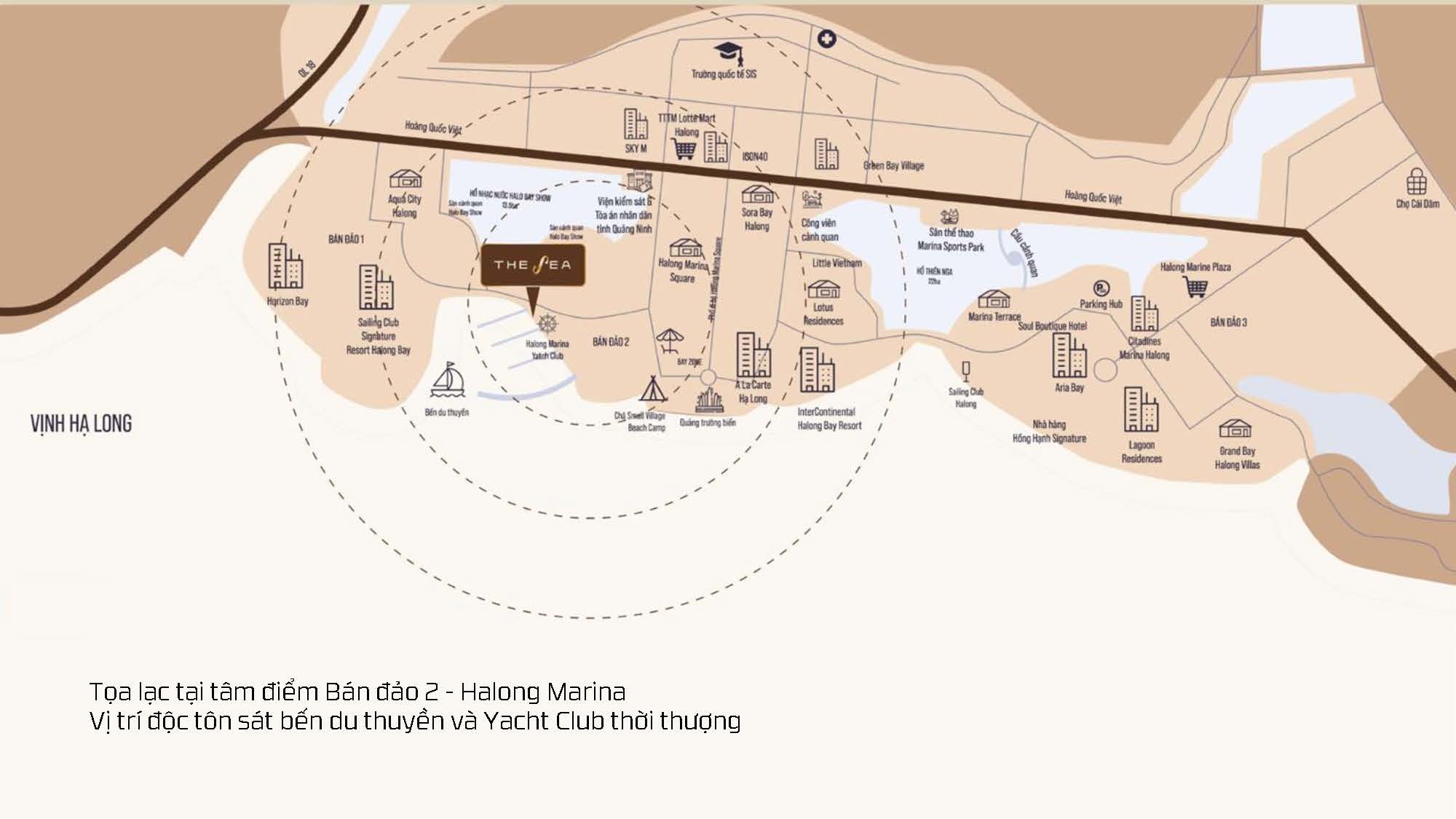 Vị trí dự án The Sea Hạ Long địa chỉ: Lô AD4, bán đảo 2, kđt Hạ Long Marina cạnh bến du thuyền Vị trí dự án The Sea Hạ Long địa chỉ: Lô AD4, bán đảo 2, kđt Hạ Long Marina cạnh bến du thuyền