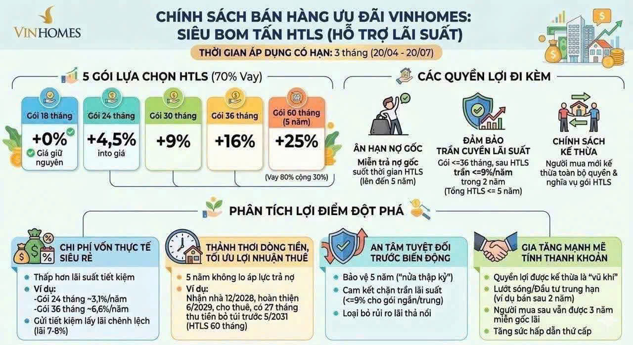 Chính sách bán hàng ưu đãi Vinhomes 2026
