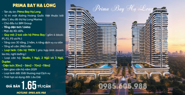 Giới thiệu dự án Prima Bay Hạ Long - Căn hộ nghỉ dưỡng Prima Bay