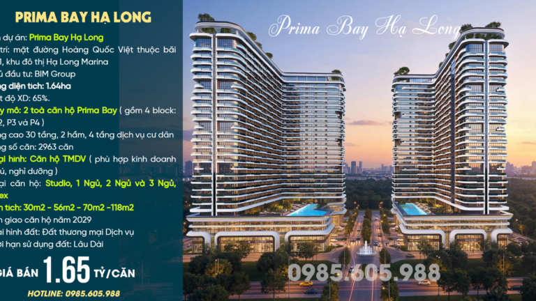 Giới thiệu dự án Prima Bay Hạ Long Giới thiệu dự án Prima Bay Hạ Long - Căn hộ nghỉ dưỡng Prima Bay