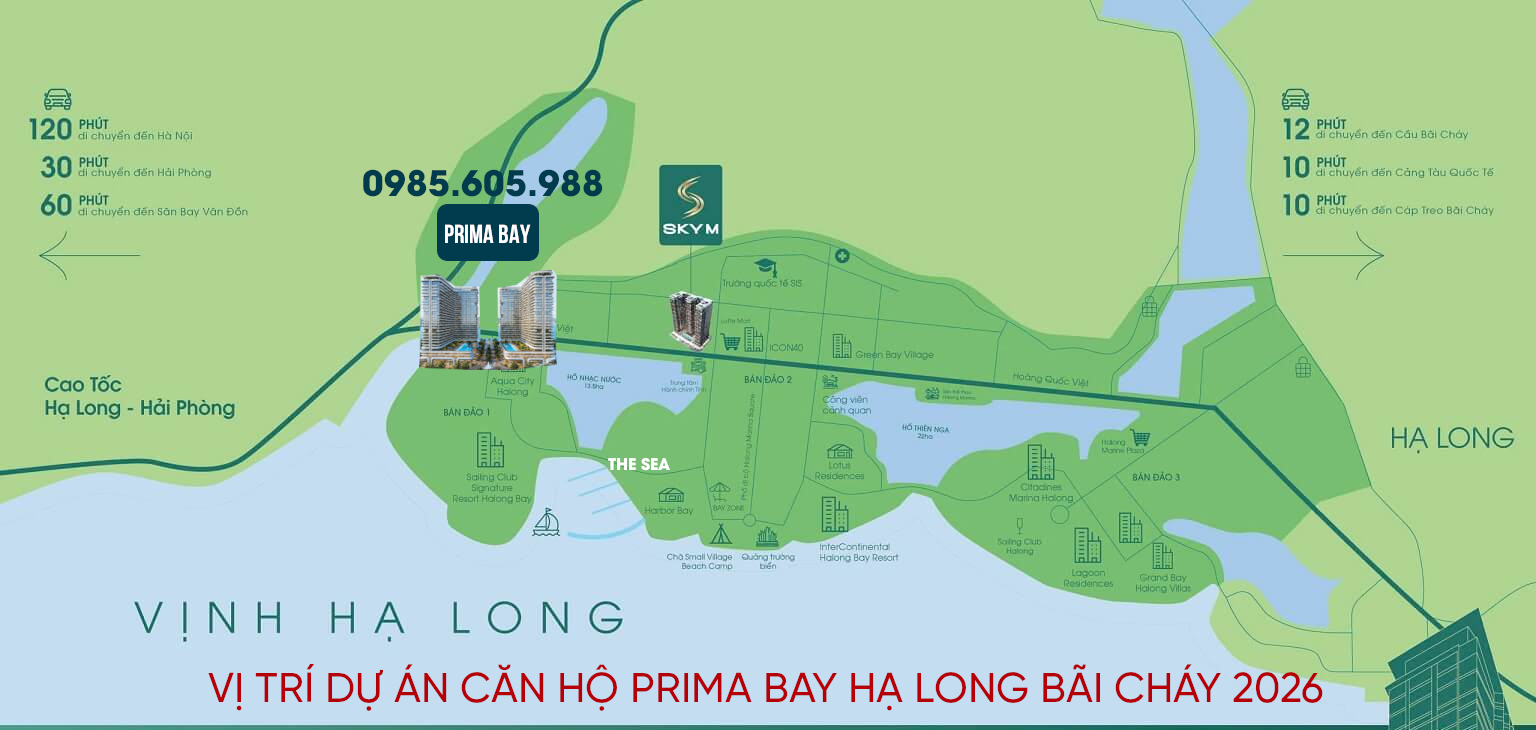 Vị trí dự án Prima Bay Hạ Long Bãi Cháy Quảng Ninh ( lô ADV 2 & 3 ) đường Hoàng Quốc Việt, Hạ Long