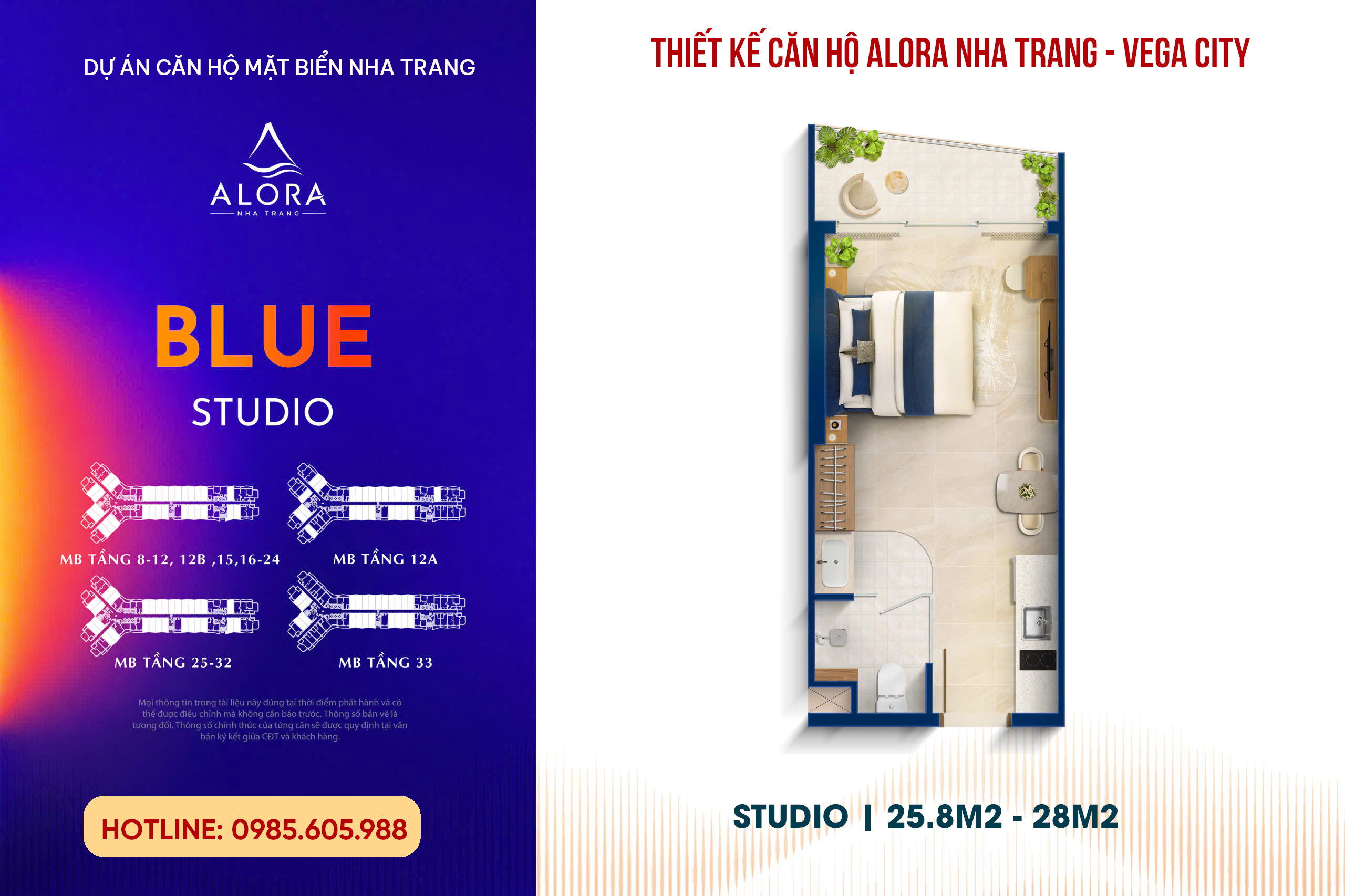 Thiết kế và vị trí căn hộ Studio trên mặt bằng Alora Nha Trang Thiết kế và vị trí căn hộ Studio trên mặt bằng Alora Nha Trang