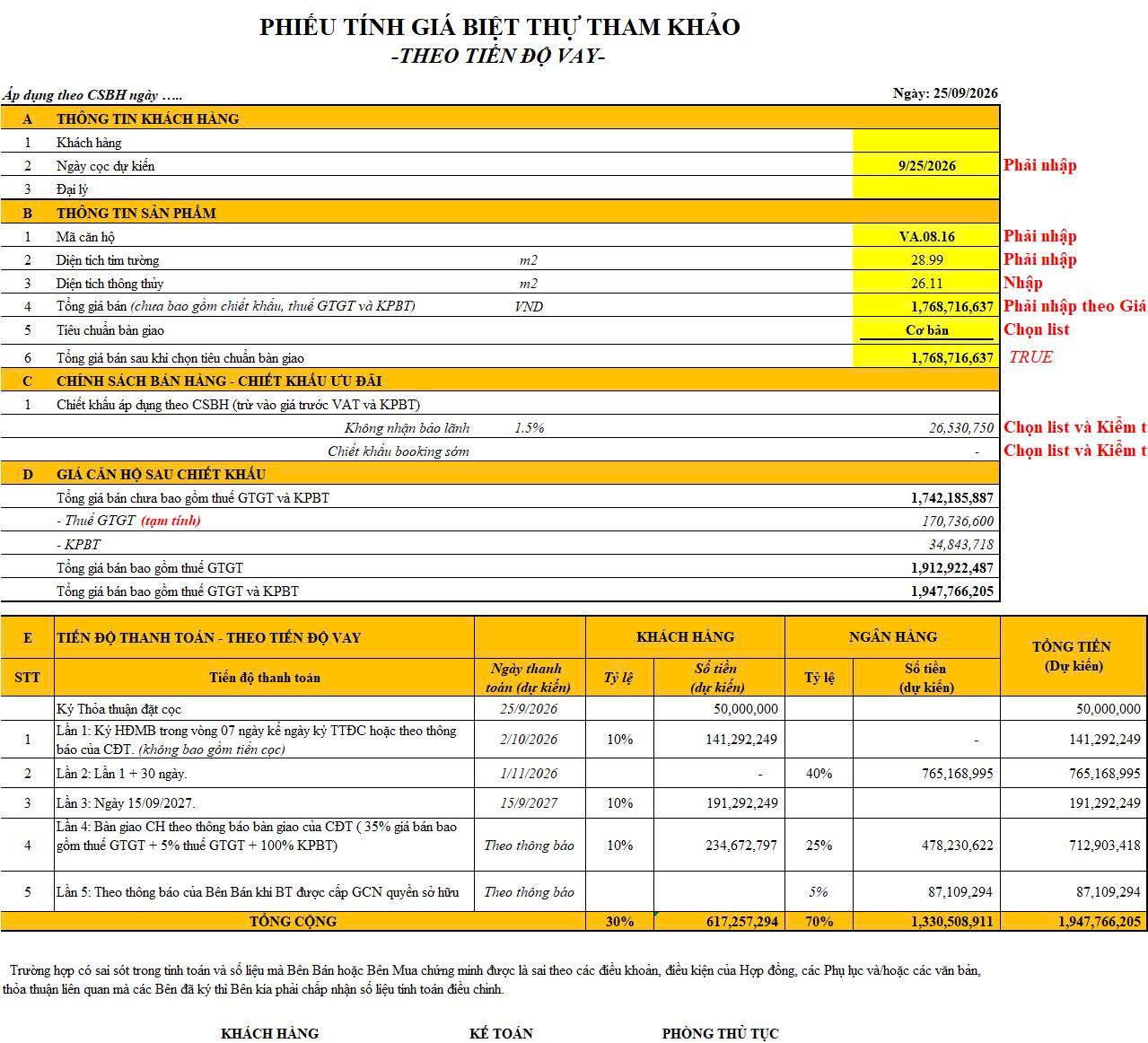 Phiếu tính giá Alora Nha Trang - Phương án TIẾN ĐỘ VAY NGÂN HÀNG - Căn VA.08.16 Phiếu tính giá Alora Nha Trang - Phương án TIẾN ĐỘ VAY NGÂN HÀNG - Căn VA.08.16