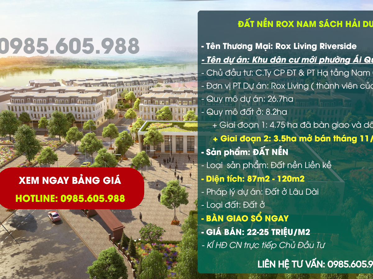 Giới thiệu dự án Đất Nền Ái Quốc Nam Sách Hải dương | Rox Nam Sách