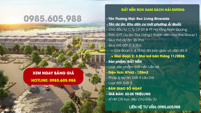 Giới thiệu dự án Đất Nền Ái Quốc Nam Sách Hải dương | Rox Nam Sách