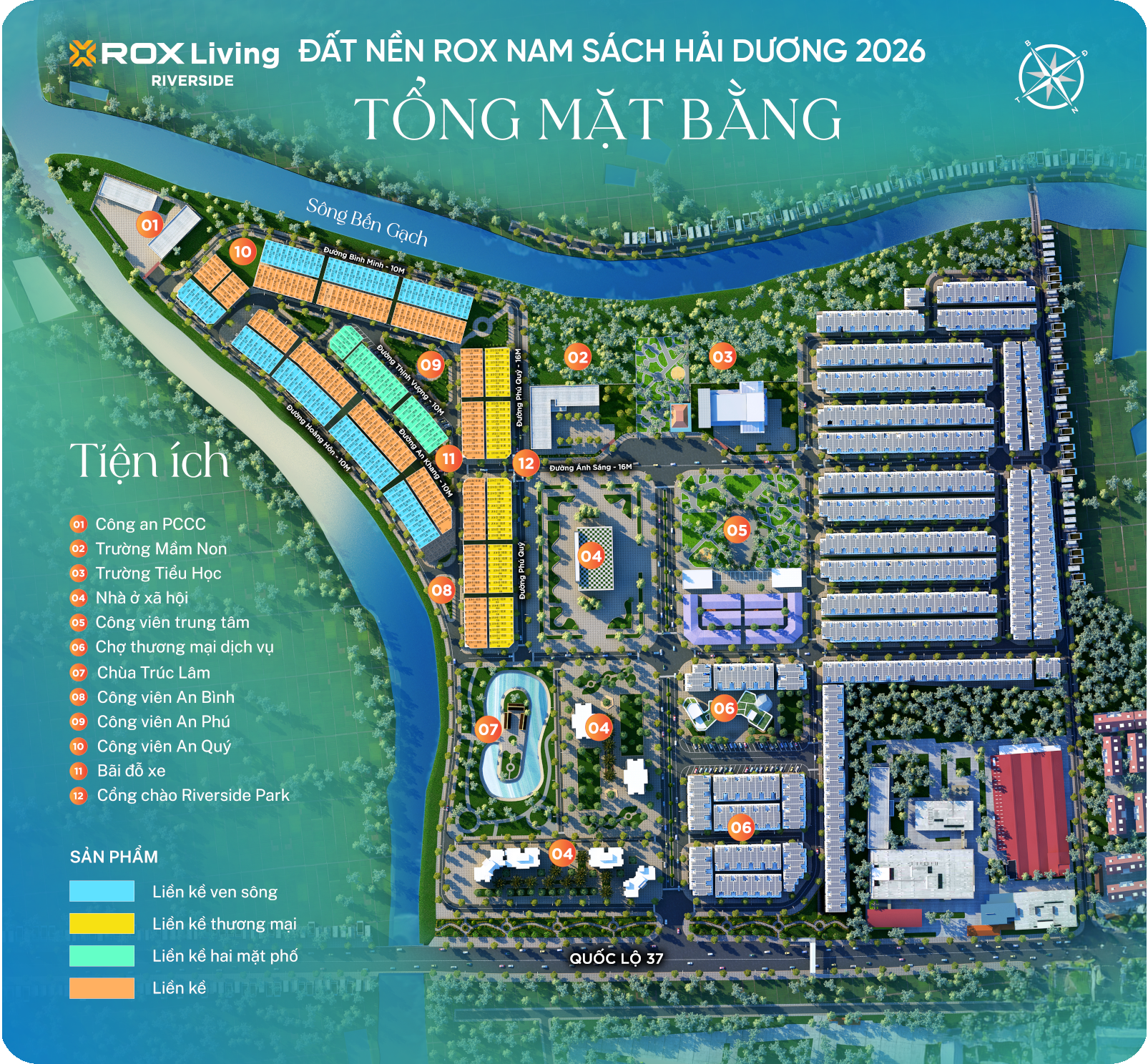 Tổng mặt bằng dự án Rox Living Riverside Nam Sách Hải Dương 2026