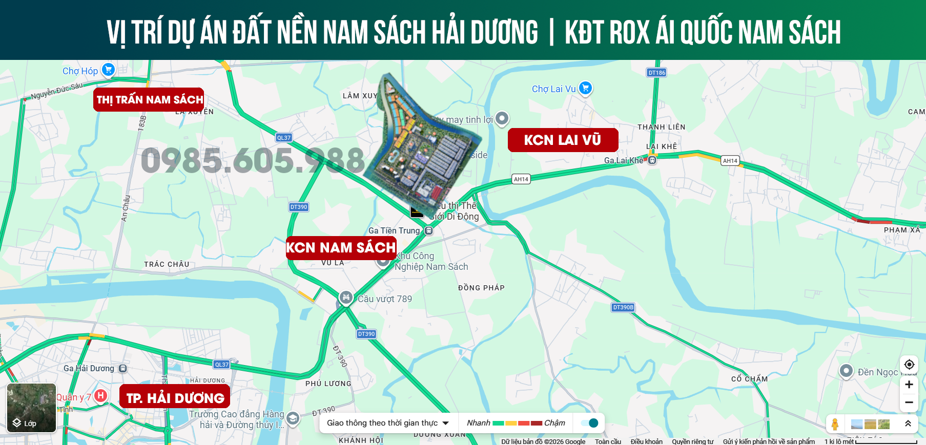 Vị trí dự án Đất nền Rox Nam Sách Hải Dương